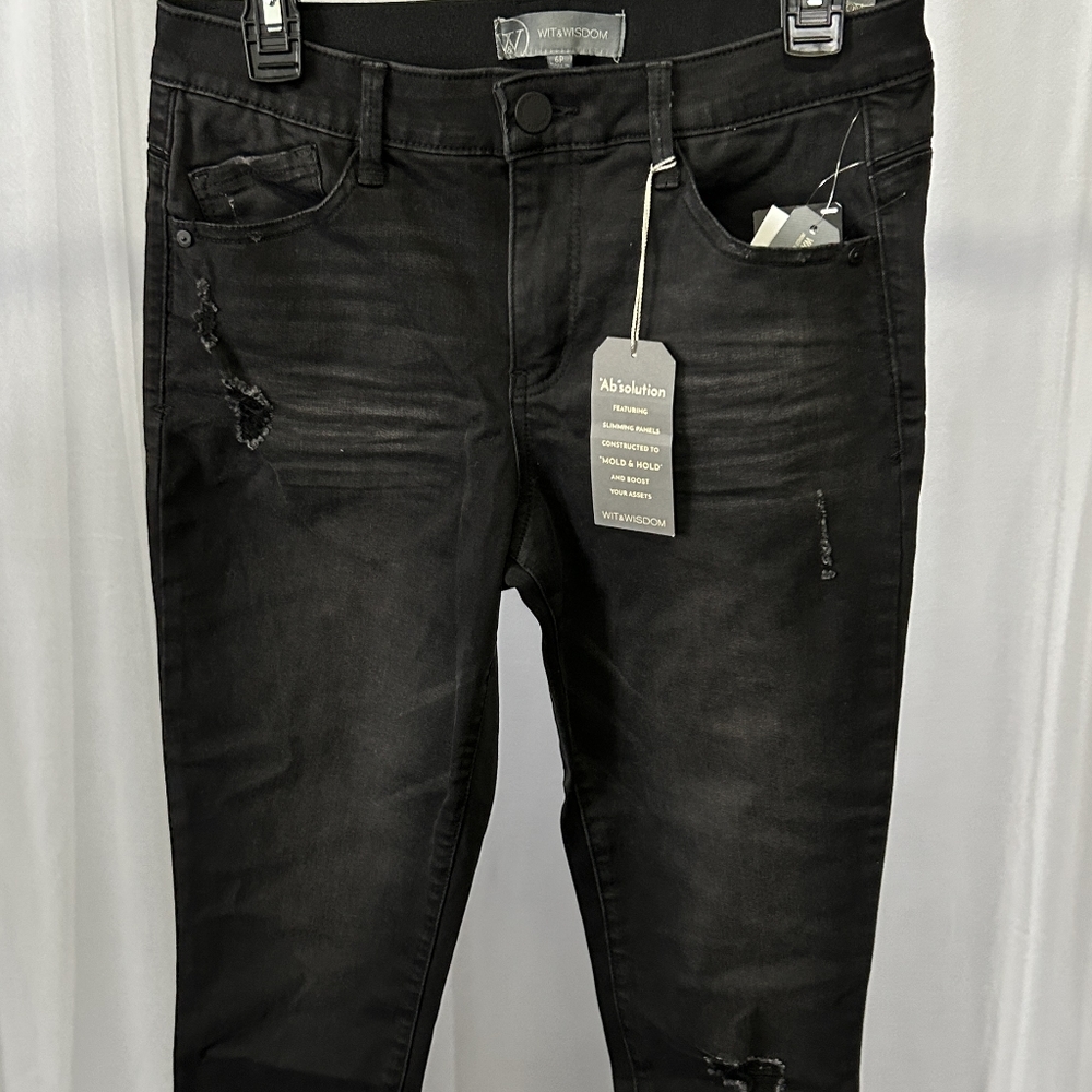 Petite Women's Wit and Wisdom Ab Solution High Waist Distressed Skinny Jeans